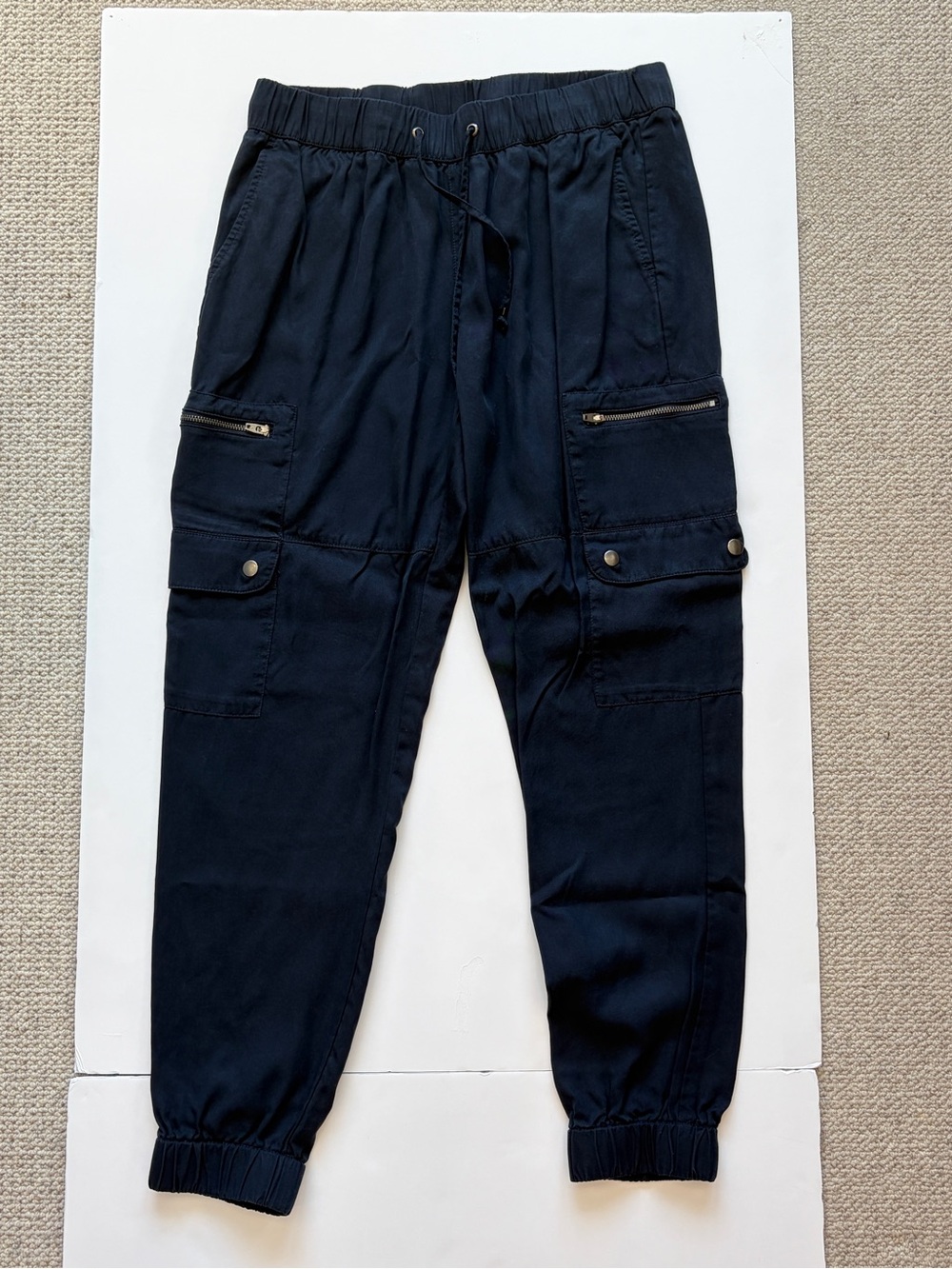 Banana Republic Navy Cargo Jogger Pants Zip Pockets Size Small